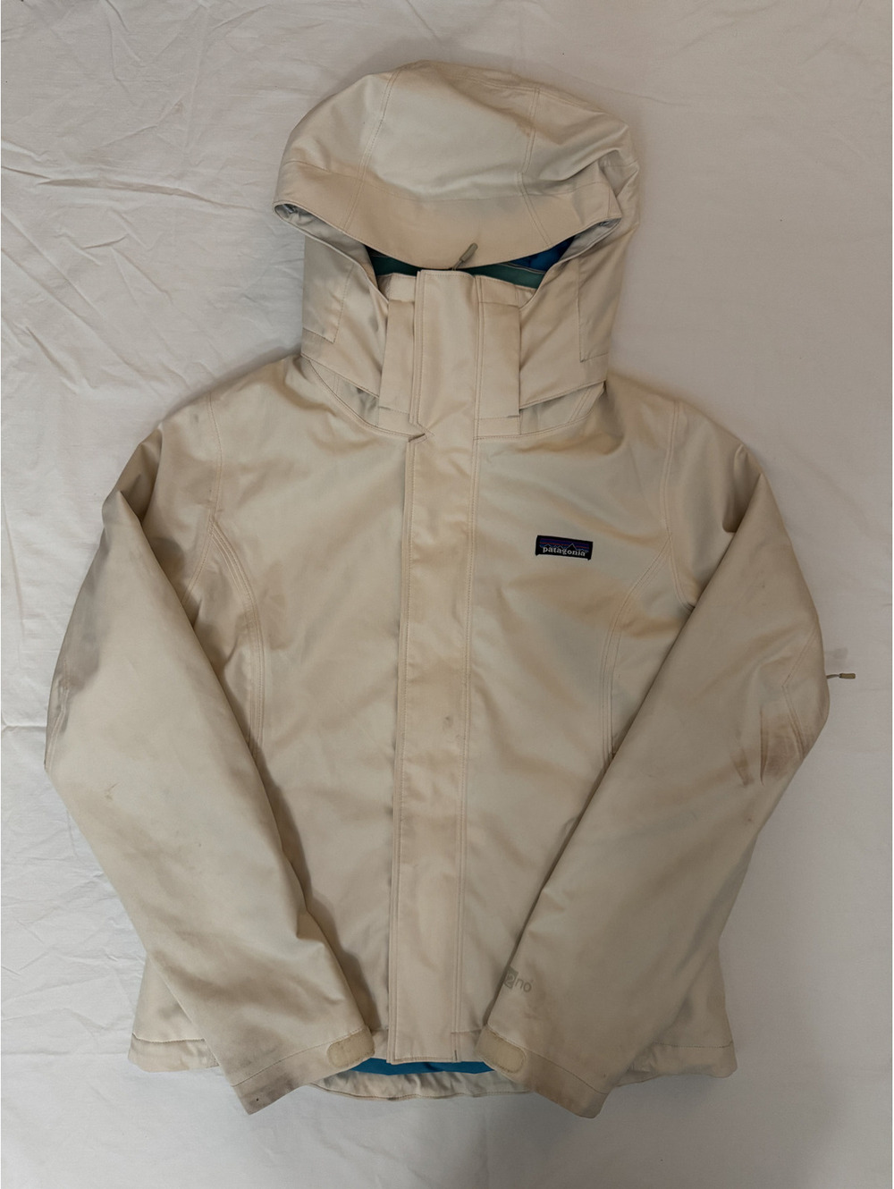 Patagonia H2NO Women's Small Hooded Snowboard Ski Jacket Cream Color